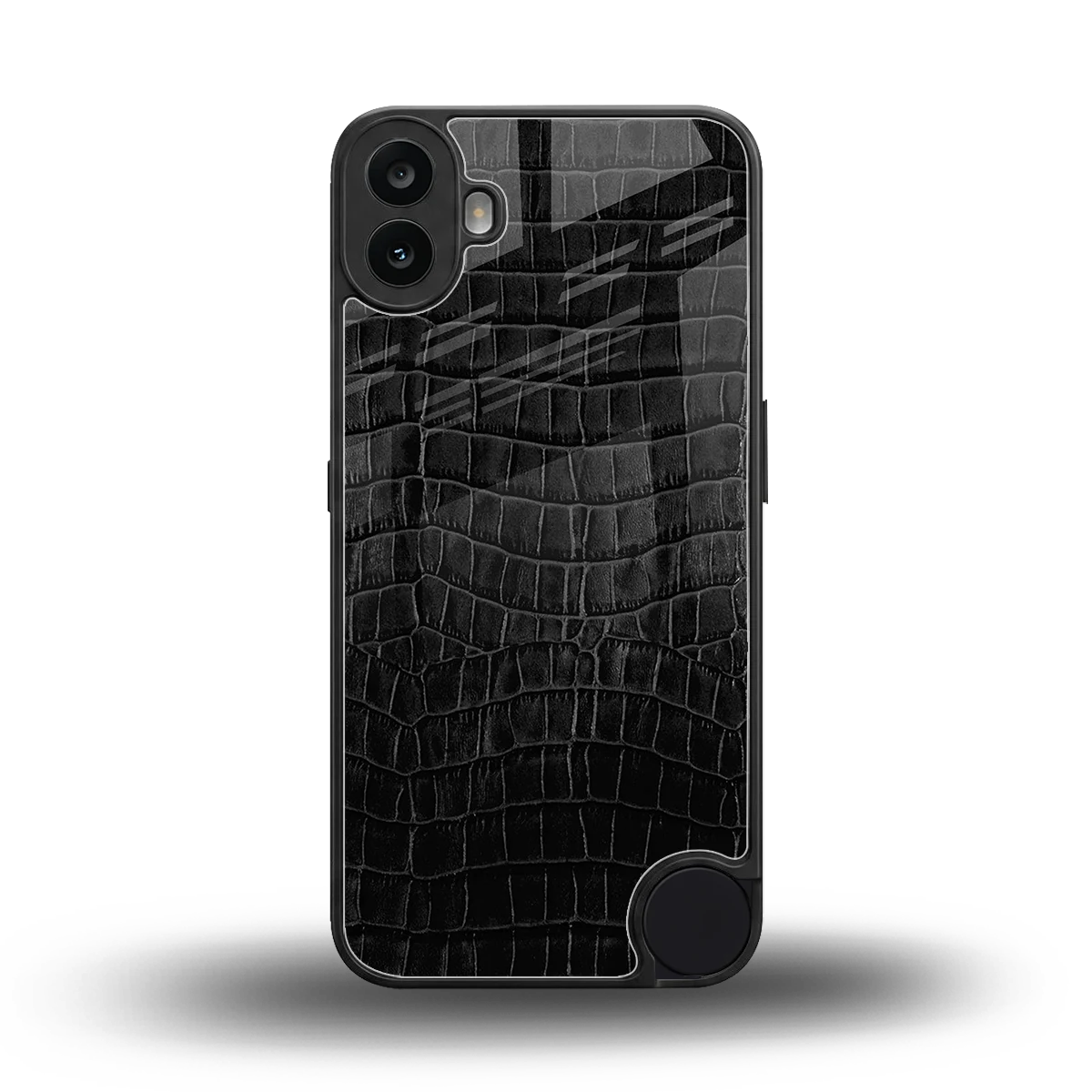 Croco Black back phone cover | glass case for cmf nothing phone 1