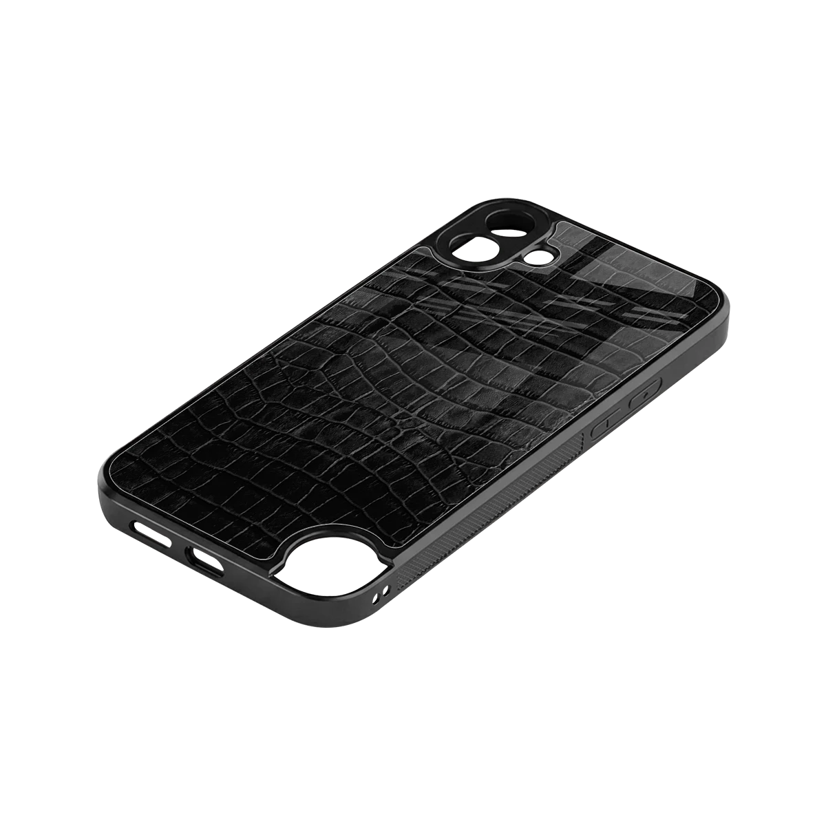 Croco Black stylish phone case for cmf nothing phone 1 | glossy glass and slim fit