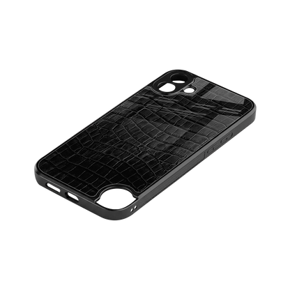 Croco Black stylish phone case for cmf nothing phone 1 | glossy glass and slim fit