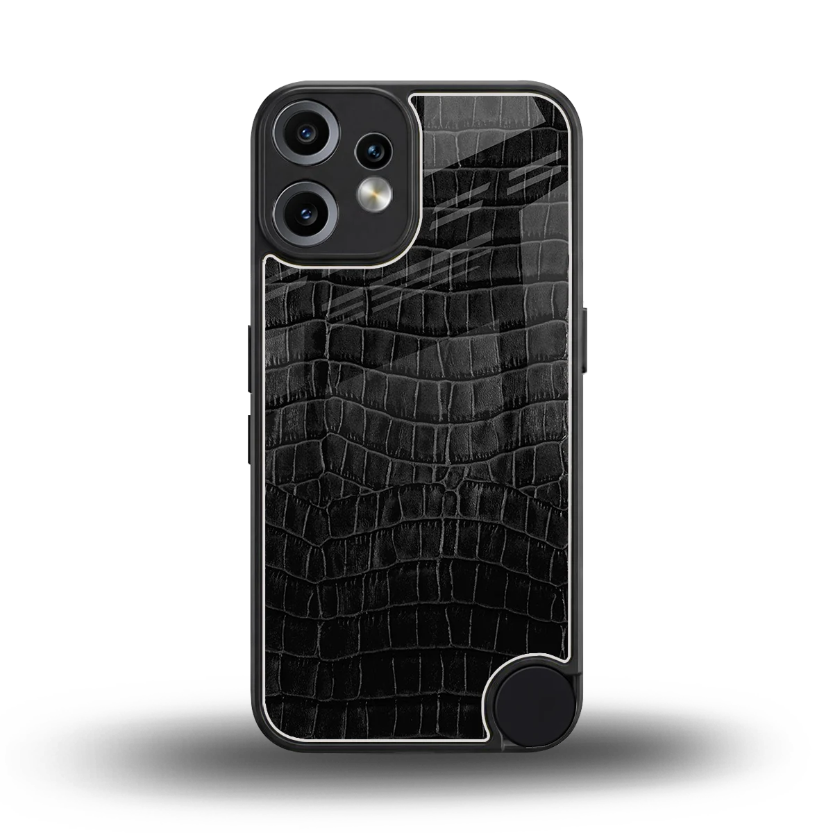 Croco Black back phone cover | glass case for cmf nothing phone 2 pro