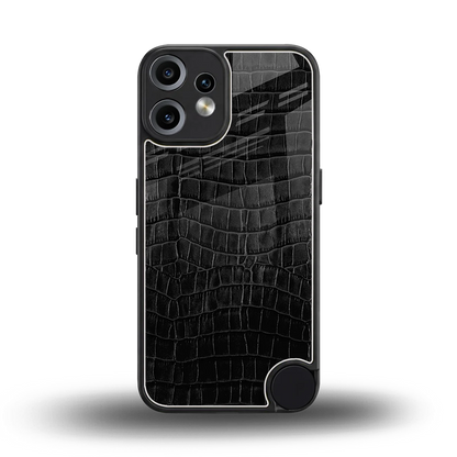 Croco Black back phone cover | glass case for cmf nothing phone 2 pro