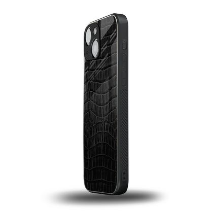 Croco Black iphone 13 mini mobile cover | shockproof glass phone case