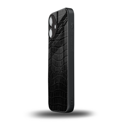 Croco Black Phone Case for Iphone 16 | Glass Case