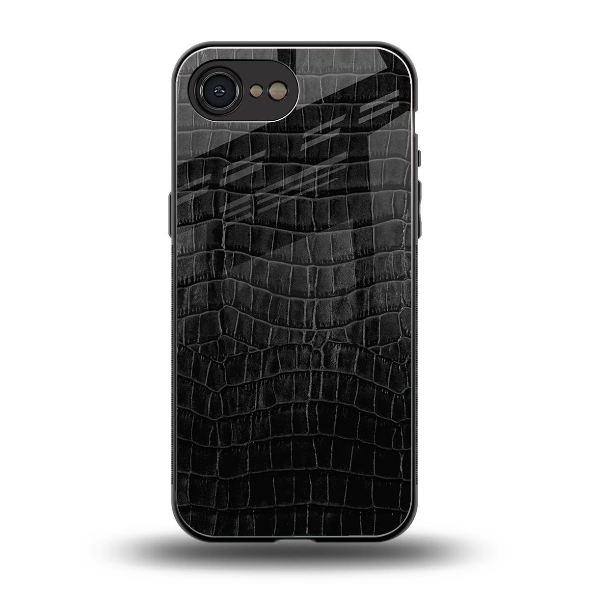 Croco Black back phone cover | glass case for iphone 17e