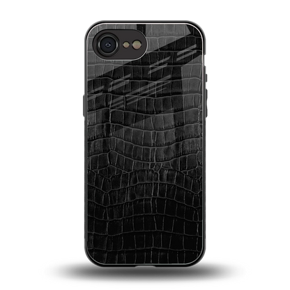 Croco Black back phone cover | glass case for iphone 17e