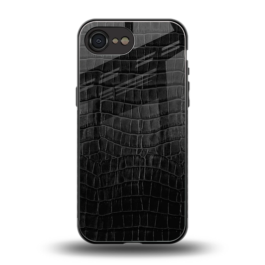 Croco Black back phone cover | glass case for iphone 17e