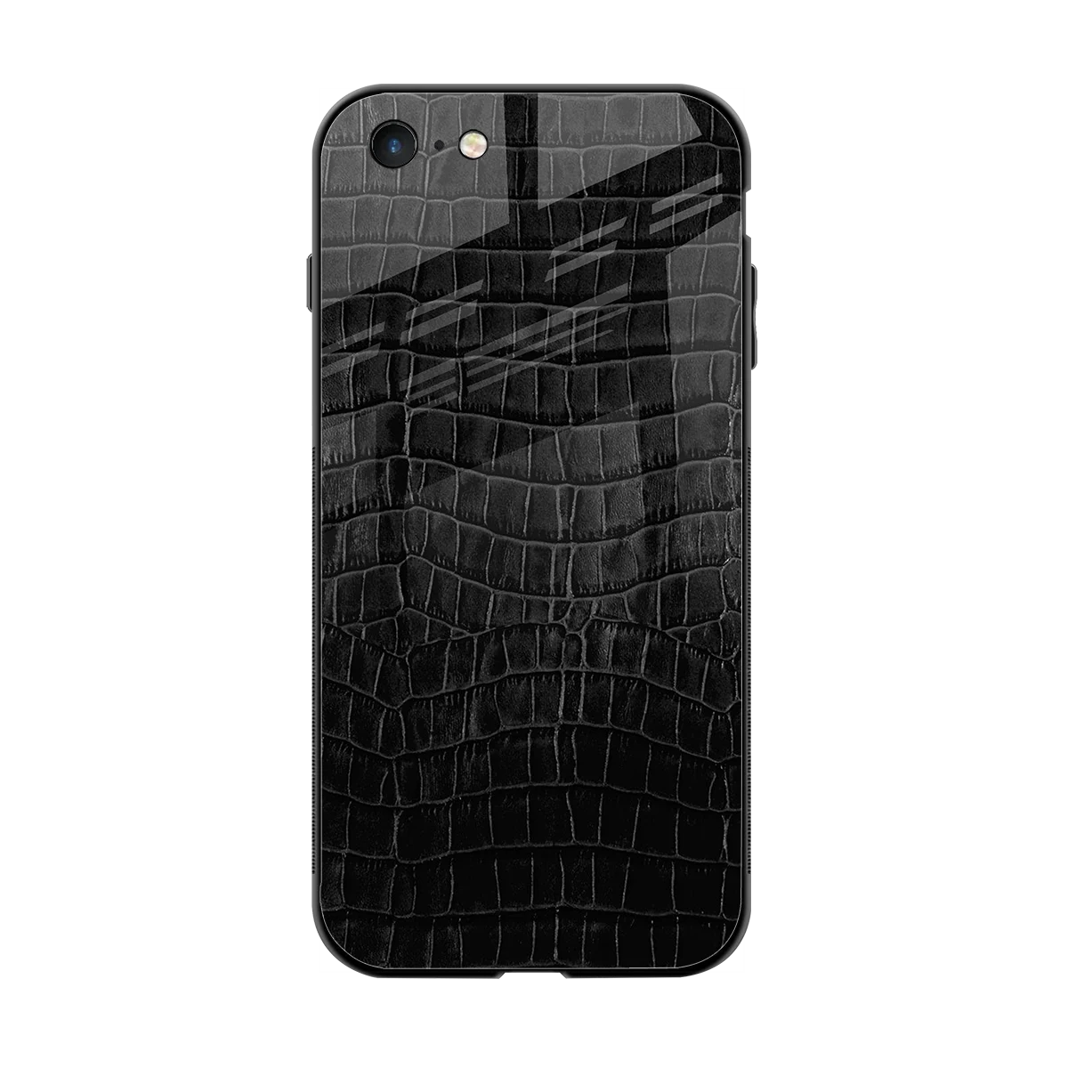 Croco Black back phone cover | glass case for iphone 6