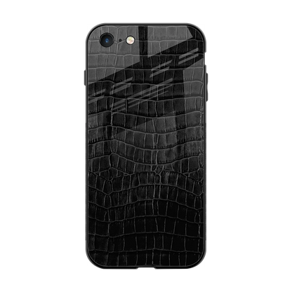 Croco Black back phone cover | glass case for iphone 7