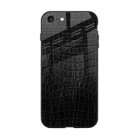 Croco Black back phone cover | glass case for iphone 7