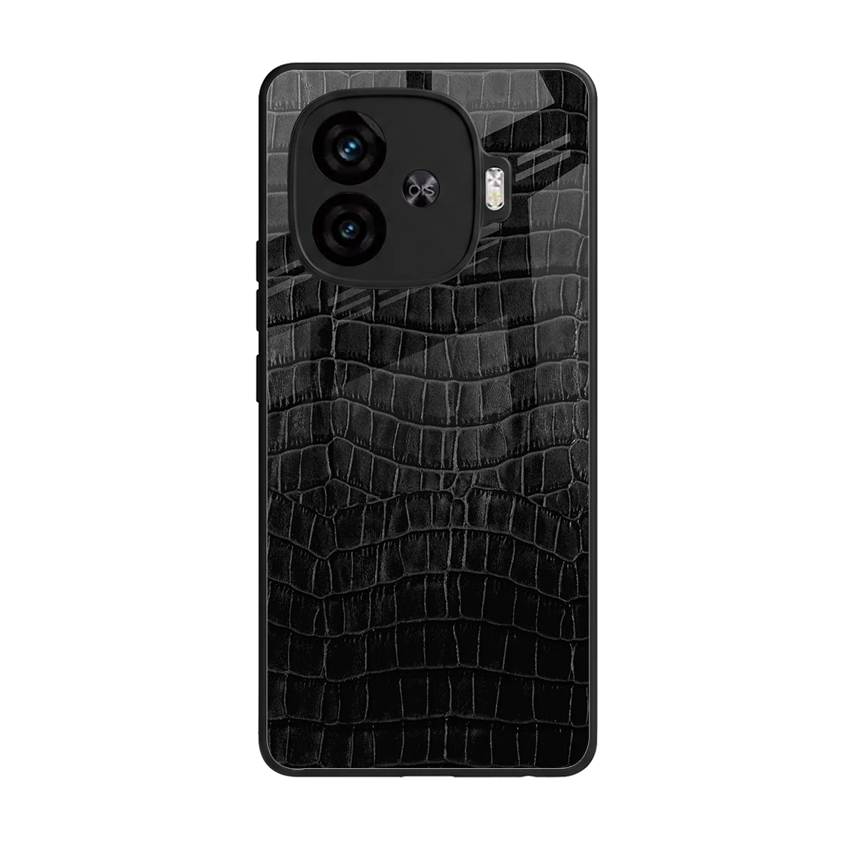 Croco Black back phone cover | glass case for iqoo neo 10r 5g