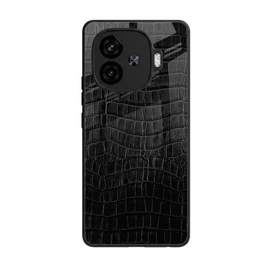 Croco Black back phone cover | glass case for iqoo neo 10r 5g