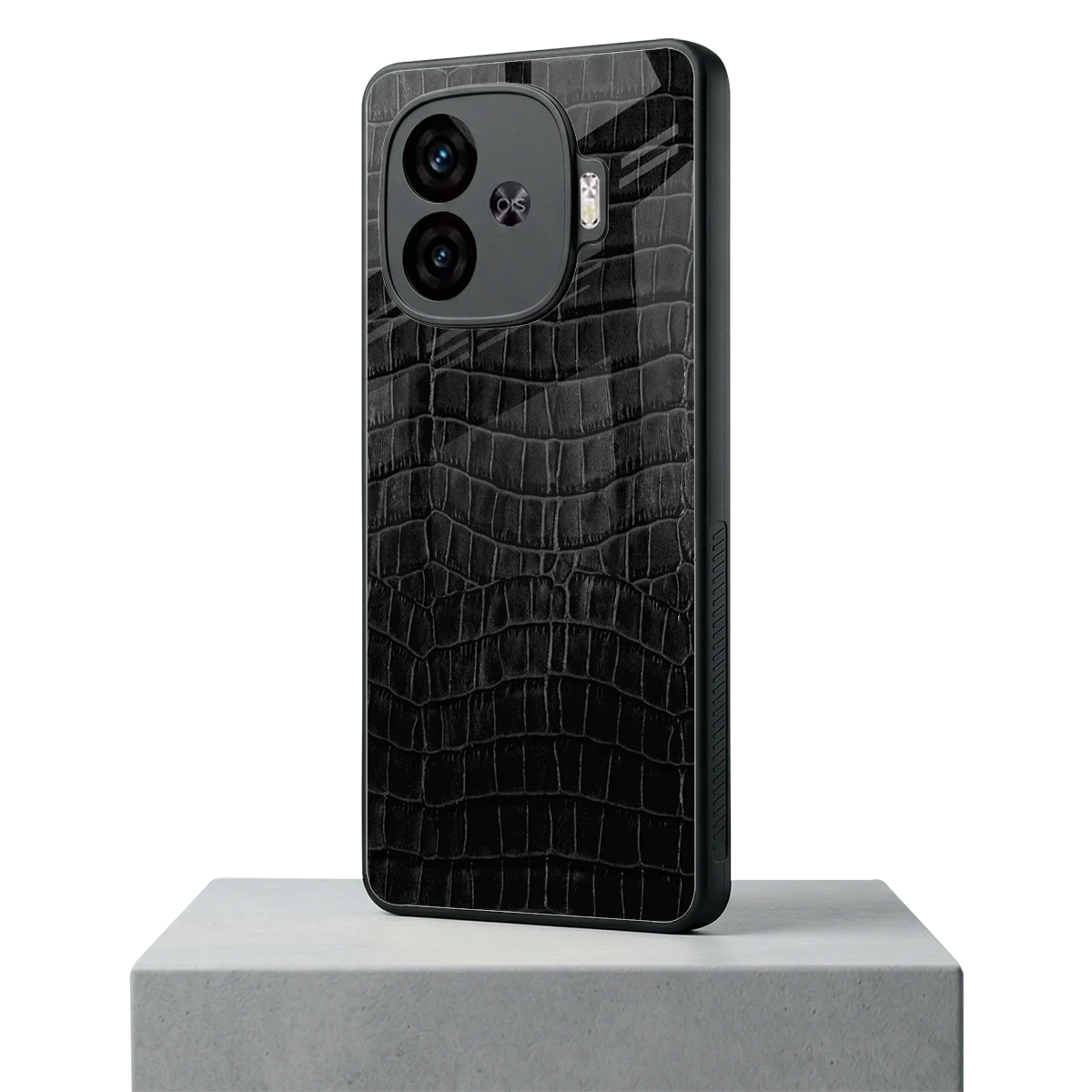 Croco Black iqoo neo 10r 5g mobile cover | shockproof glass phone case