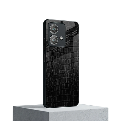 Croco Black motorola edge 40 neo 5g mobile cover | shockproof glass phone case