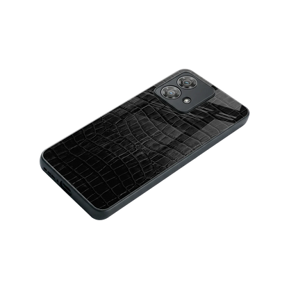 Croco Black stylish phone case for motorola edge 40 neo 5g | glossy glass and slim fit