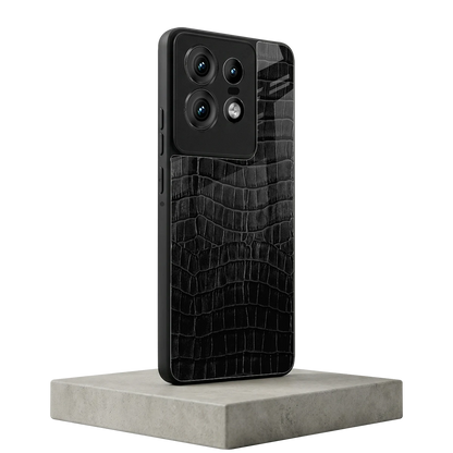 Croco Black motorola edge 50 pro mobile cover | shockproof glass phone case