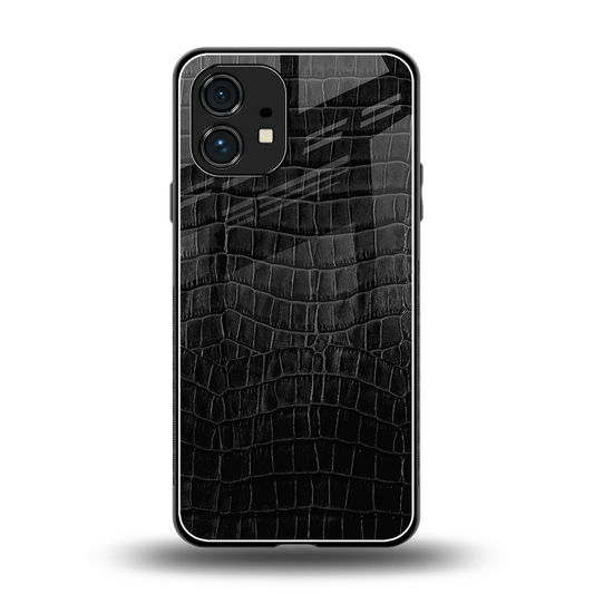 Croco Black back phone cover | glass case for nothing phone 1