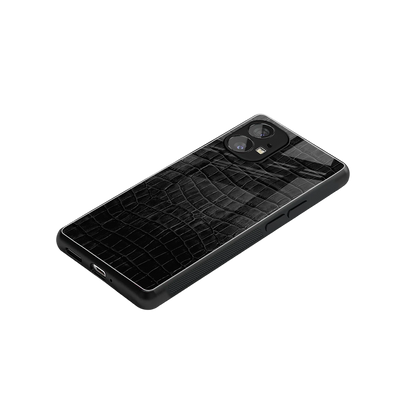 Croco Black stylish phone case for nothing phone 1 | glossy glass and slim fit