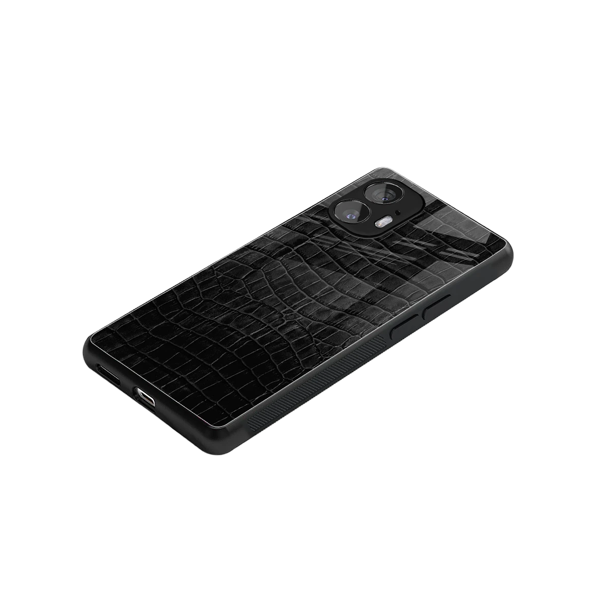 Croco Black stylish phone case for nothing phone 2 | glossy glass and slim fit