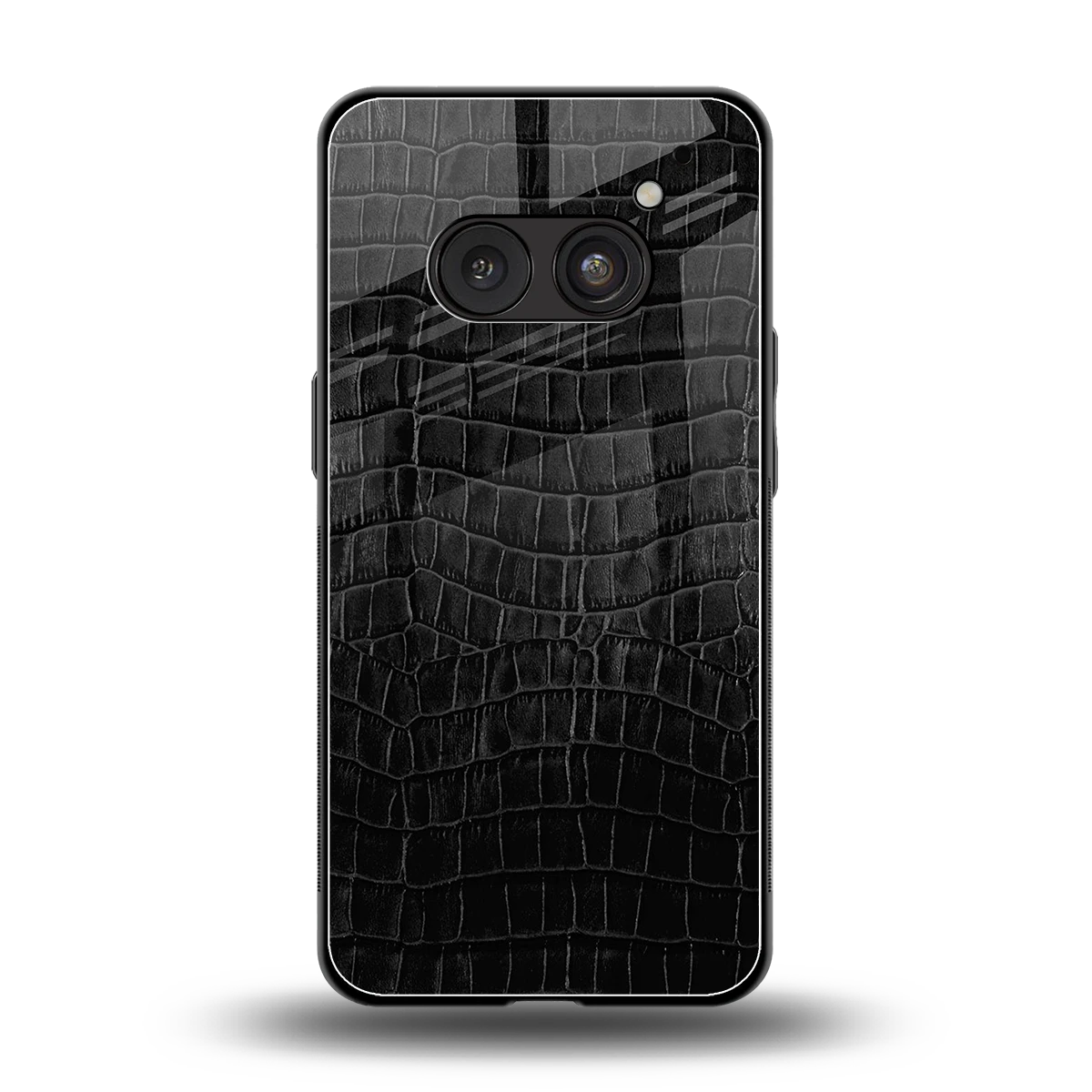 Croco Black back phone cover | glass case for nothing phone 2a
