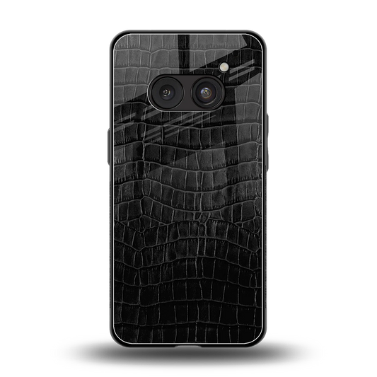 Croco Black back phone cover | glass case for nothing phone 2a plus