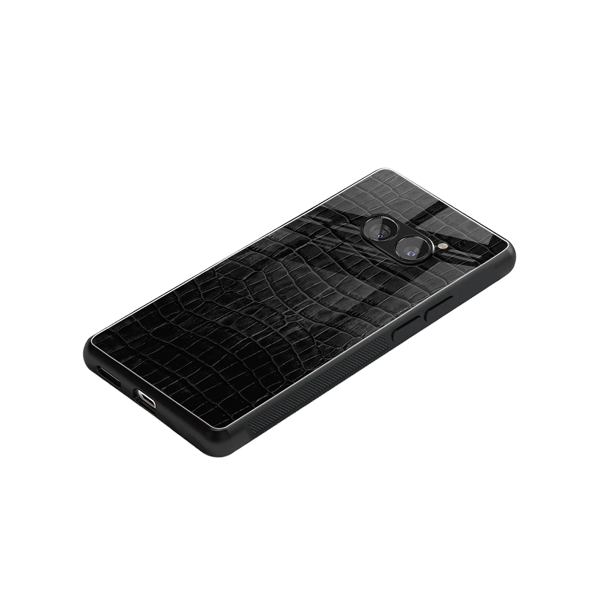 Croco Black stylish phone case for nothing phone 2a plus | glossy glass and slim fit
