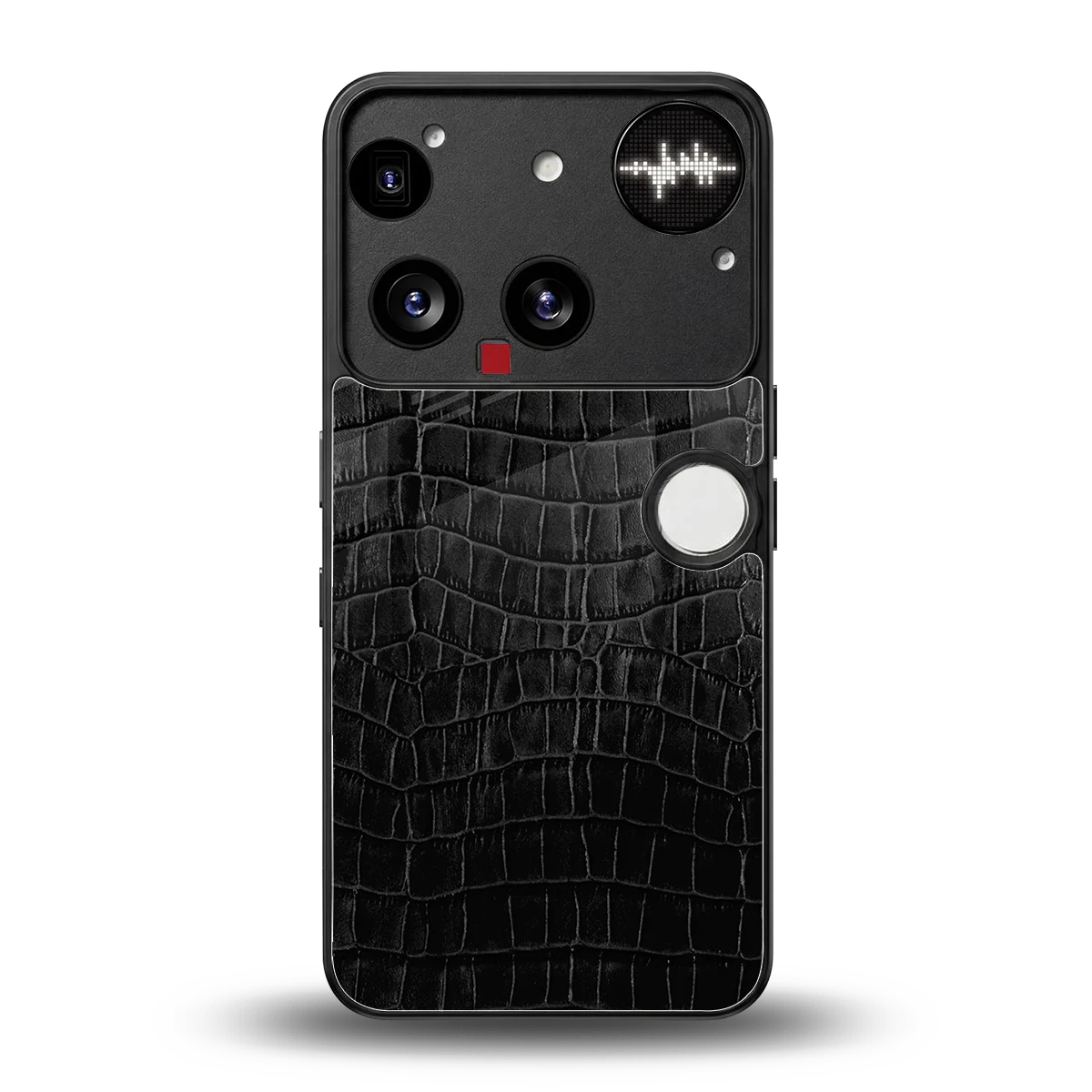 Croco Black back phone cover | glass case for nothing phone 3
