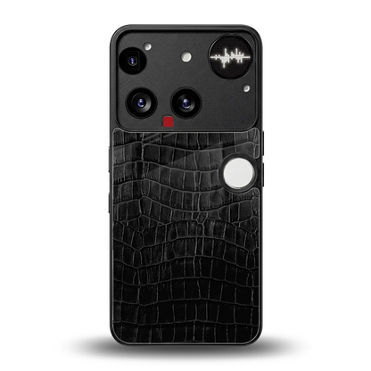 Croco Black back phone cover | glass case for nothing phone 3