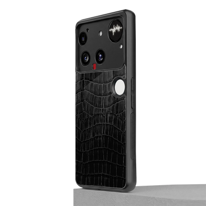Croco Black nothing phone 3 mobile cover | shockproof glass phone case