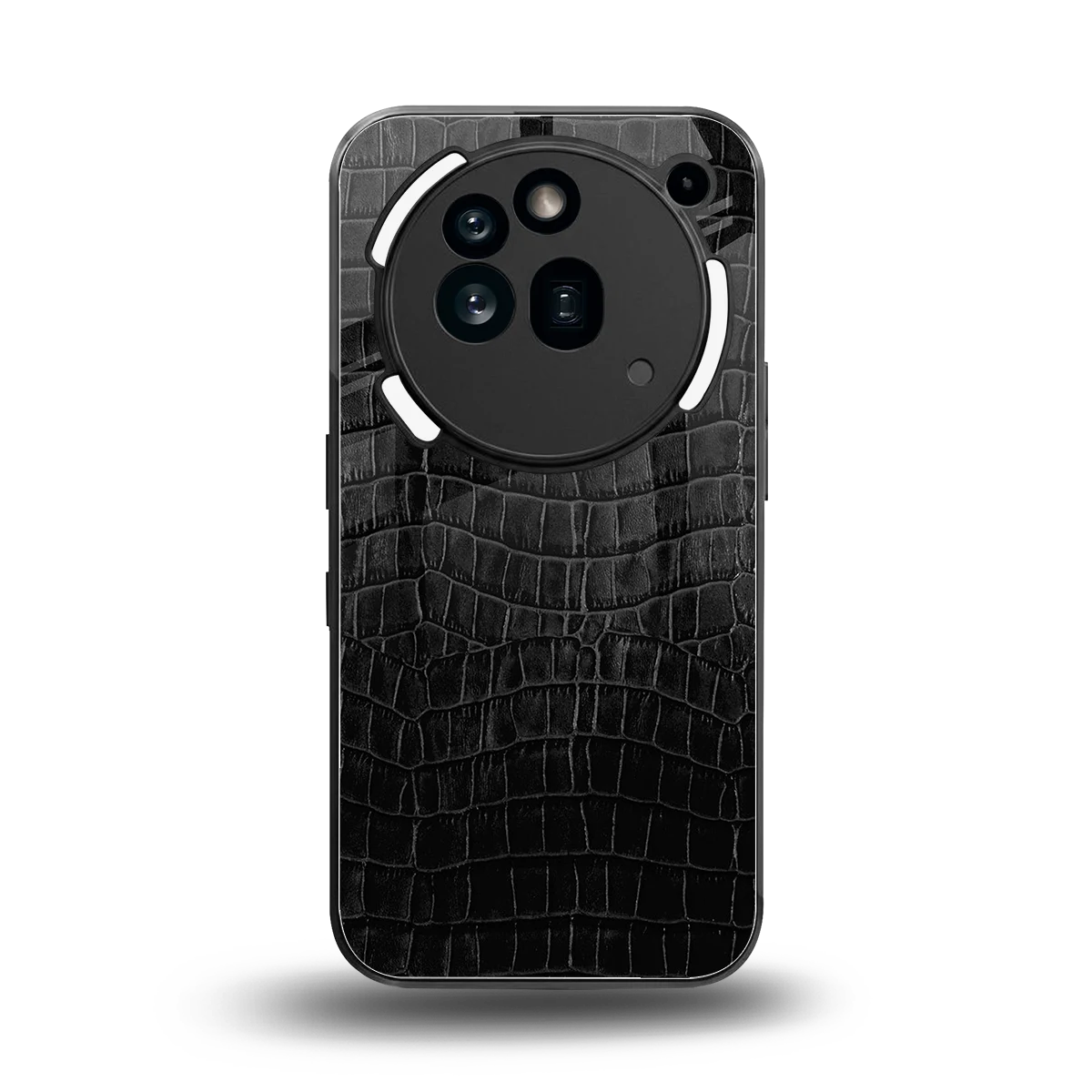 Croco Black back phone cover | glass case for nothing phone 3a pro