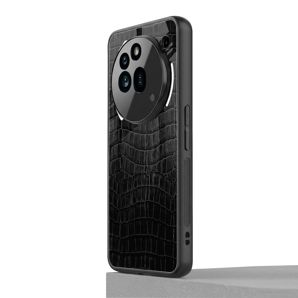 Croco Black nothing phone 3a pro mobile cover | shockproof glass phone case