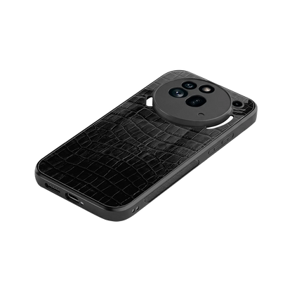 Croco Black stylish phone case for nothing phone 3a pro | glossy glass and slim fit