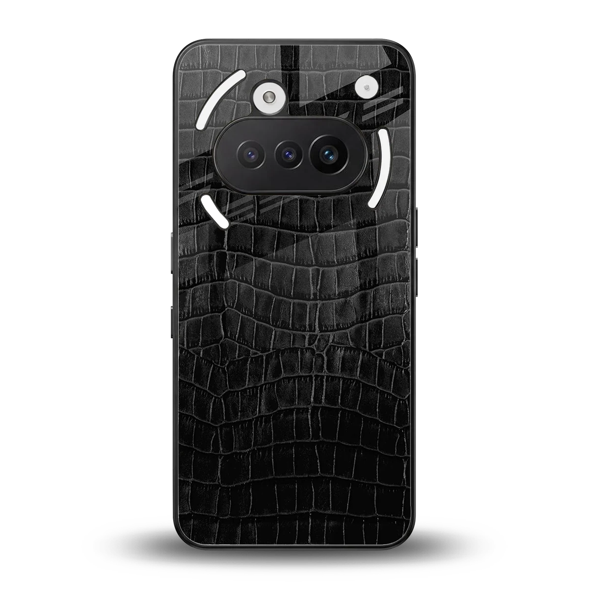 Croco Black back phone cover | glass case for nothing phone 3a