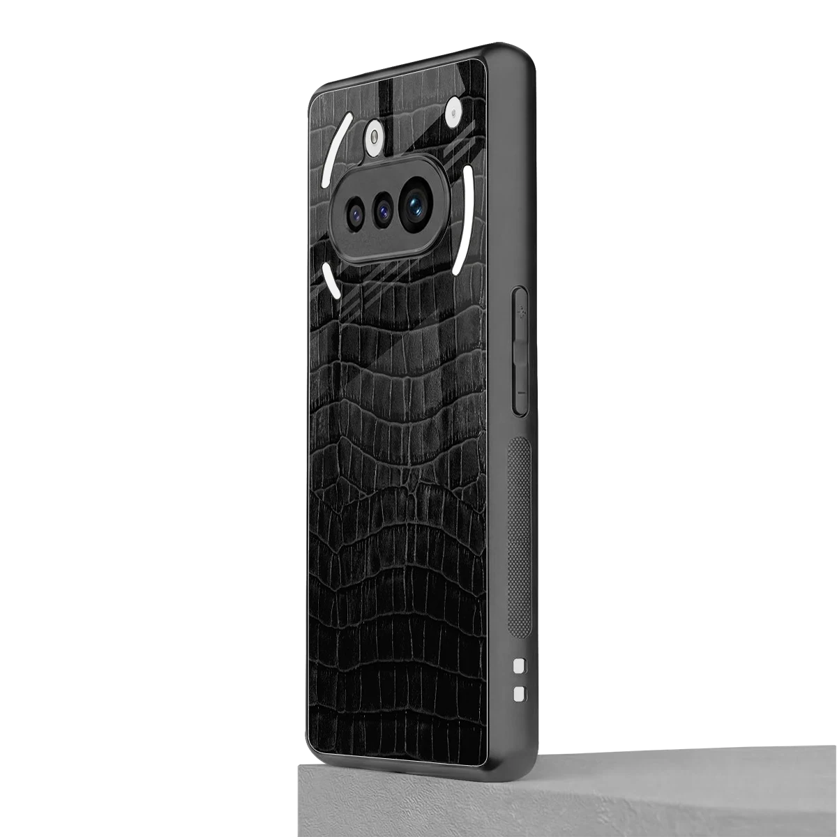 Croco Black nothing phone 3a mobile cover | shockproof glass phone case