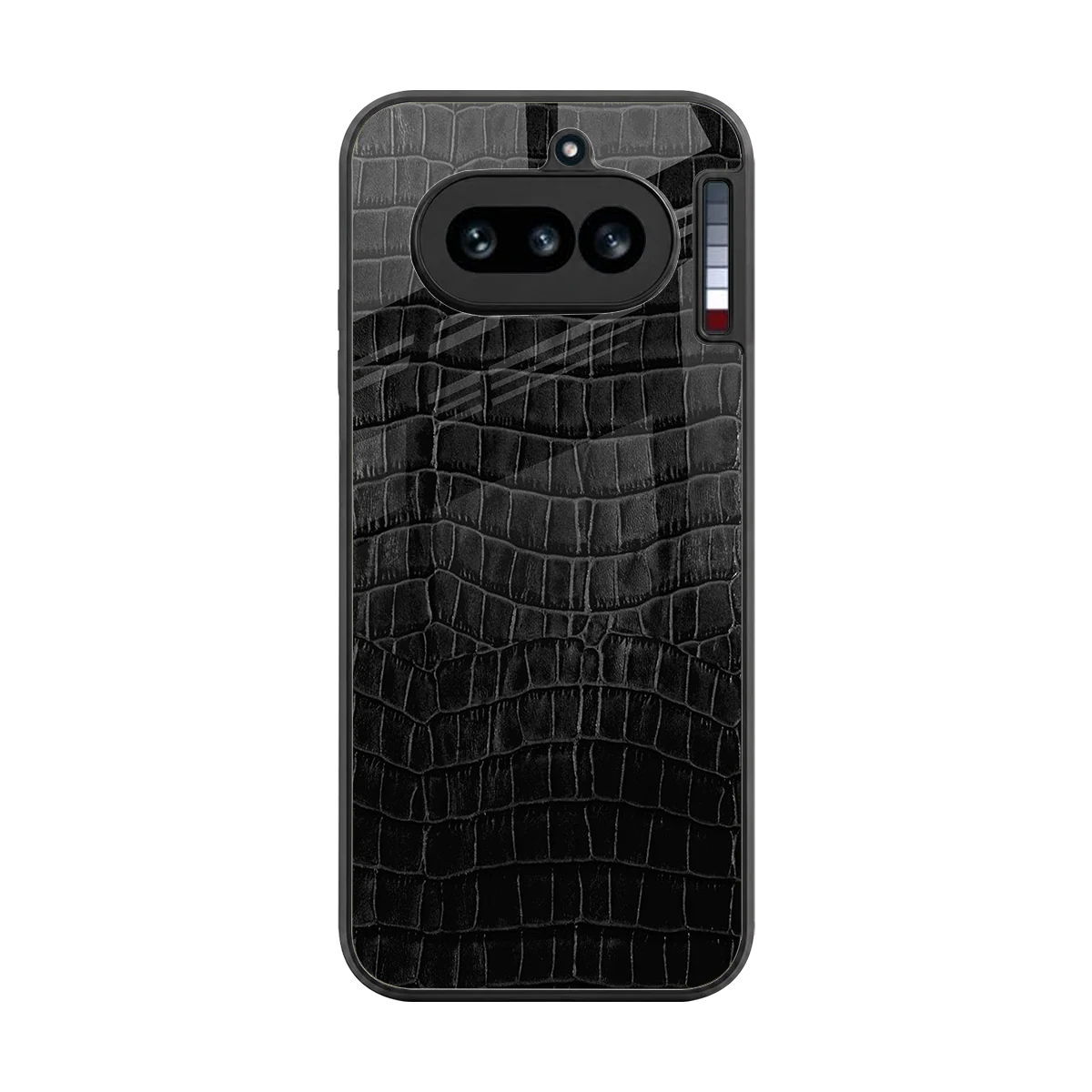 Croco Black back phone cover | glass case for nothing phone 4a