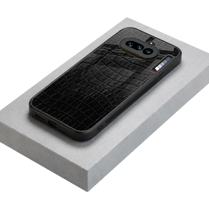 Croco Black stylish phone case for nothing phone 4a | glossy glass and slim fit