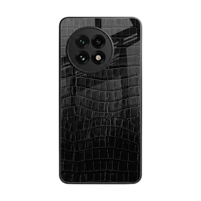 Croco Black back phone cover | glass case for oneplus 13r