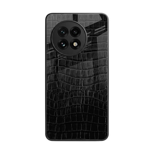 Croco Black back phone cover | glass case for oneplus 13r