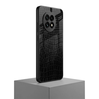 Croco Black oneplus 13r mobile cover | shockproof glass phone case
