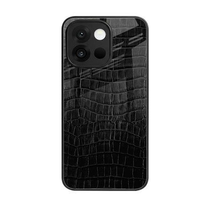 Croco Black back phone cover | glass case for oneplus 13s
