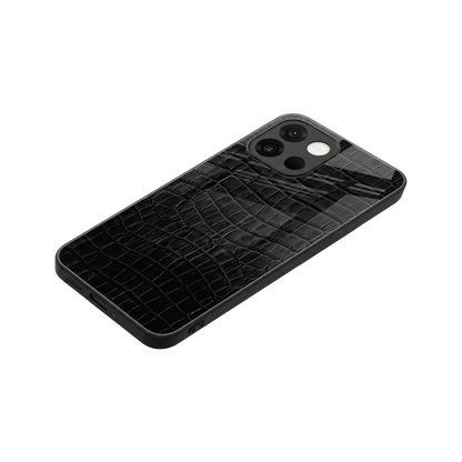 Croco Black stylish phone case for oneplus 13s | glossy glass and slim fit