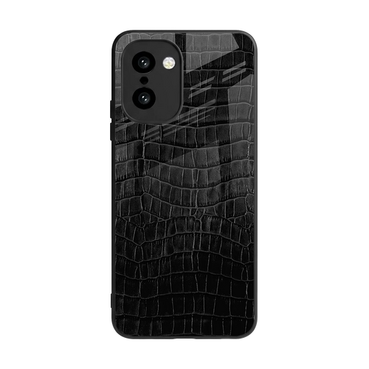 Croco Black back phone cover | glass case for oneplus 15r