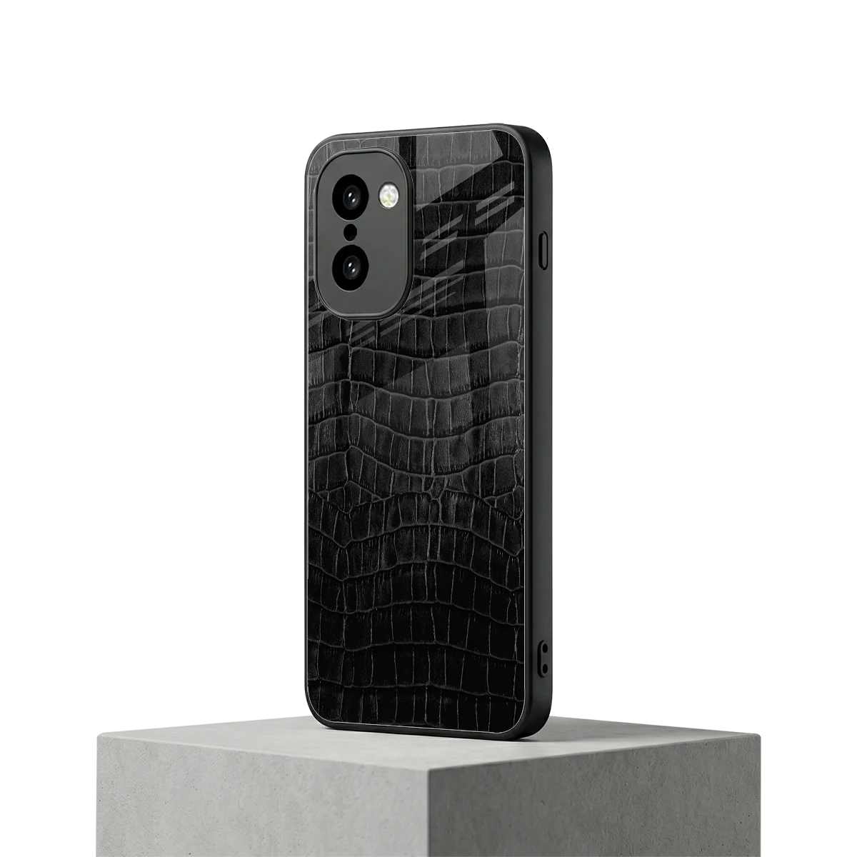 Croco Black oneplus 15r mobile cover | shockproof glass phone case