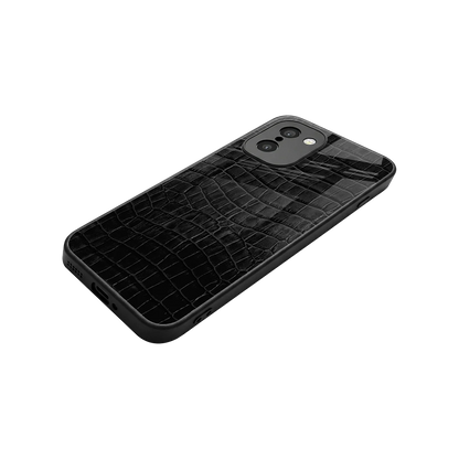 Croco Black stylish phone case for oneplus 15r | glossy glass and slim fit