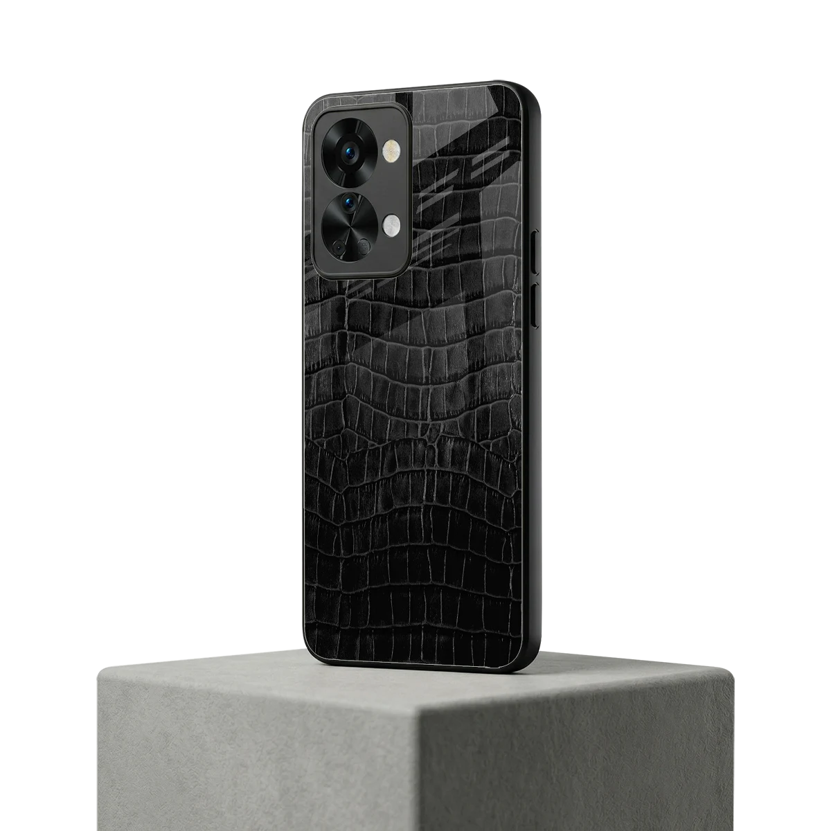 Croco Black oneplus nord 2t mobile cover | shockproof glass phone case