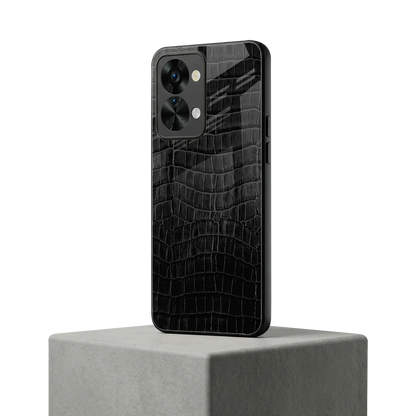 Croco Black oneplus nord 2t mobile cover | shockproof glass phone case
