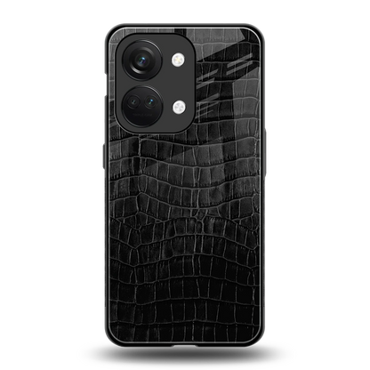 Croco Black back phone cover | glass case for oneplus nord 3