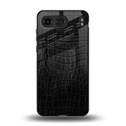Croco Black back phone cover | glass case for oneplus nord 4