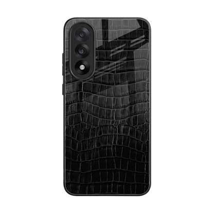 Croco Black back phone cover | glass case for oneplus nord 5