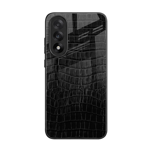 Croco Black back phone cover | glass case for oneplus nord 5
