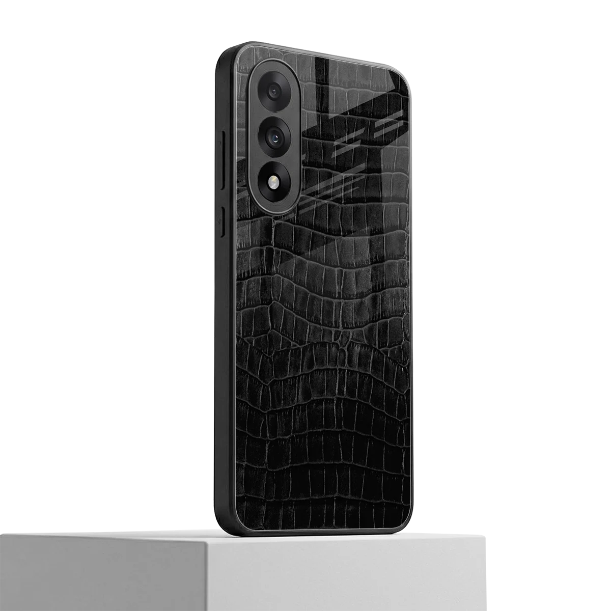 Croco Black oneplus nord 5 mobile cover | shockproof glass phone case